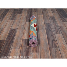 Load image into Gallery viewer, 2&#39;x3&#39; Teal Blue, Afghan Kilim With Colorful Geometric Pattern, Vegetable Dyes, Pure Wool, Hand Woven, Flat Weave, Reversible, Mat, Oriental Rug FWR7044