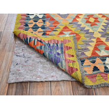 Load image into Gallery viewer, 3&#39;4&quot;x5&#39; Colorful Afghan Kilim With Geometric Pattern, Vegetable Dyes, Flat Weave, 100% Wool, Hand Woven, Reversible, Oriental Rug FWR7110