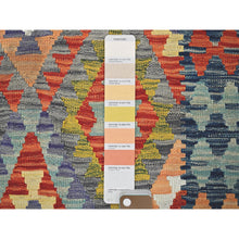 Load image into Gallery viewer, 3&#39;4&quot;x5&#39; Colorful Afghan Kilim With Geometric Pattern, Vegetable Dyes, Flat Weave, 100% Wool, Hand Woven, Reversible, Oriental Rug FWR7110