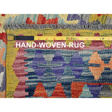 Load image into Gallery viewer, 3&#39;4&quot;x5&#39; Colorful Afghan Kilim With Geometric Pattern, Vegetable Dyes, Flat Weave, 100% Wool, Hand Woven, Reversible, Oriental Rug FWR7110