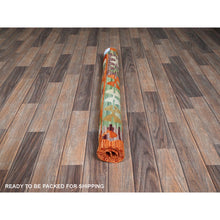 Load image into Gallery viewer, 3&#39;6&quot;x5&#39;2&quot; Burnt Orange, Afghan Kilim With Colorful Geometric Pattern, Flat Weave, Vegetable Dyes, Pure Wool, Hand Woven, Reversible, Oriental Rug FWR7128