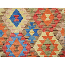 Load image into Gallery viewer, 3&#39;3&quot;x5&#39; Colorful Afghan Kilim With Geometric Pattern, Vegetable Dyes, Flat Weave, 100% Wool, Hand Woven, Reversible, Oriental Rug FWR7140