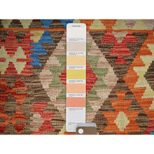 Load image into Gallery viewer, 3&#39;3&quot;x5&#39; Colorful Afghan Kilim With Geometric Pattern, Vegetable Dyes, Flat Weave, 100% Wool, Hand Woven, Reversible, Oriental Rug FWR7140