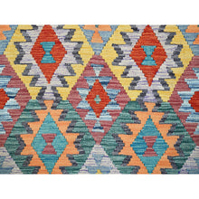 Load image into Gallery viewer, 3&#39;10&quot;x6&#39; Colorful Afghan Kilim With Geometric Pattern, Vegetable Dyes, Flat Weave, Pure Wool, Hand Woven, Reversible, Oriental Rug FWR7146
