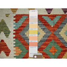Load image into Gallery viewer, 4&#39;1&quot;x5&#39;9&quot; Colorful Afghan Kilim With Geometric Pattern, Vegetable Dyes, Flat Weave, 100% Wool, Hand Woven, Reversible, Oriental Rug FWR7182