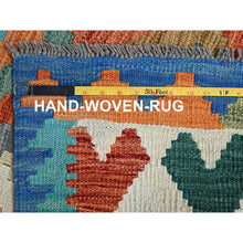 Load image into Gallery viewer, 4&#39;1&quot;x5&#39;9&quot; Colorful Afghan Kilim With Geometric Pattern, Vegetable Dyes, Flat Weave, 100% Wool, Hand Woven, Reversible, Oriental Rug FWR7182