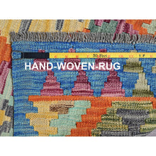 Load image into Gallery viewer, 4&#39;x5&#39;9&quot; Colorful Afghan Kilim With Geometric Pattern, Vegetable Dyes, Pure Wool, Flat Weave, Hand Woven, Reversible, Oriental Rug FWR7188