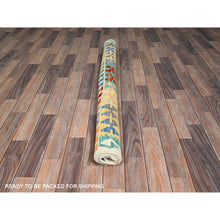 Load image into Gallery viewer, 5&#39;x6&#39;8&quot; Sapphire Blue, Flat Weave, Afghan Kilim With Colorful Geometric Pattern, Vegetable Dyes, Pure Wool, Hand Woven, Reversible, Oriental Rug FWR7194