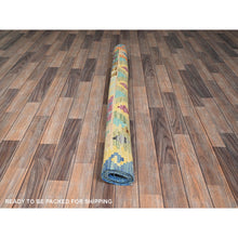 Load image into Gallery viewer, 5&#39;x6&#39;4&quot; Cobalt Blue, Afghan Kilim With Colorful Geometric Pattern, Vegetable Dyes, Pure Wool, Hand Woven, Flat Weave, Reversible, Oriental Rug FWR7218