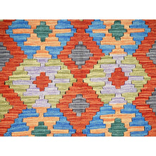Load image into Gallery viewer, 5&#39;x6&#39;4&quot; Colorful Afghan Kilim With Geometric Pattern, Vegetable Dyes, Flat Weave, Pure Wool, Hand Woven, Reversible, Oriental Rug FWR7230