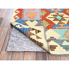 Load image into Gallery viewer, 5&#39;x6&#39;4&quot; Colorful Afghan Kilim With Geometric Pattern, Vegetable Dyes, Flat Weave, Pure Wool, Hand Woven, Reversible, Oriental Rug FWR7230