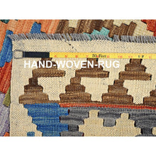 Load image into Gallery viewer, 5&#39;x6&#39;4&quot; Colorful Afghan Kilim With Geometric Pattern, Vegetable Dyes, Flat Weave, Pure Wool, Hand Woven, Reversible, Oriental Rug FWR7230