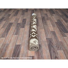 Load image into Gallery viewer, 4&#39;x5&#39;10&quot; Stone Gray, Afghan Kilim with Geometric Pattern, Undyed Natural Wool, Hand Woven, Flat Weave, Reversible, Oriental Rug FWR7254