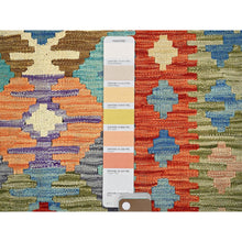 Load image into Gallery viewer, 9&#39;5&quot;x12&#39;6&quot; Colorful Afghan Kilim With Geometric Pattern, Vegetable Dyes, Flat Weave, Pure Wool, Hand Woven, Reversible, Oriental Rug FWR7278