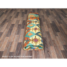 Load image into Gallery viewer, 9&#39;5&quot;x12&#39;6&quot; Colorful Afghan Kilim With Geometric Pattern, Vegetable Dyes, Flat Weave, Pure Wool, Hand Woven, Reversible, Oriental Rug FWR7278