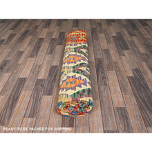 Load image into Gallery viewer, 8&#39;8&quot;x9&#39;7&quot; Chiffon White, Afghan Kilim With Colorful Geometric Pattern, Vegetable Dyes, Pure Wool, Hand Woven, Flat Weave, Reversible, Oriental Rug FWR7290