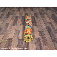 Load image into Gallery viewer, 2&#39;9&quot;x12&#39;9&quot; Sapphire Blue, Flat Weave, Afghan Kilim With Colorful Geometric Pattern, Vegetable Dyes, Pure Wool, Hand Woven, Reversible, Runner, Oriental Rug FWR7362