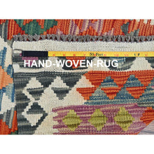 Load image into Gallery viewer, 2&#39;6&quot;x16&#39; Colorful, Afghan Kilim With Geometric Pattern, Vegetable Dyes, 100% Wool, Flat Weave, Hand Woven, Reversible, Xl, Narrow Runner, Oriental Rug FWR7398