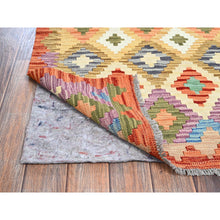 Load image into Gallery viewer, 2&#39;8&quot;x8&#39; Colorful, Flat Weave, Afghan Kilim with Geometric Pattern, Vegetable Dyes, 100% Wool, Hand Woven, Reversible, Runner, Oriental Rug FWR7422