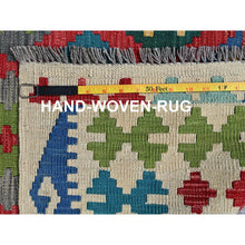 Load image into Gallery viewer, 7&#39;x9&#39;10&quot; Lychee Red, Hand Woven, Afghan Kilim With Colorful Geometric Pattern, Vegetable Dyes, Pure Wool, Flat Weave, Reversible, Oriental Rug FWR7446