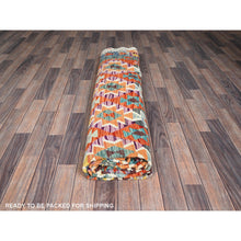 Load image into Gallery viewer, 10&#39;x13&#39; Colorful Afghan Kilim with Geometric Pattern, Vegetable Dyes, Flat Weave, Pure Wool, Hand Woven, Reversible, Oriental Rug FWR7458