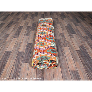 10'x13' Colorful Afghan Kilim with Geometric Pattern, Vegetable Dyes, Flat Weave, Pure Wool, Hand Woven, Reversible, Oriental Rug FWR7458