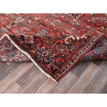 Load image into Gallery viewer, 8&#39;10&quot;x11&#39;10&quot; Blush Red, Vintage Persian Heriz With Flower Medallion Design, 100% Wool, Hand Knotted, Even Wear, Sheared Low, Good Condition, Sides And Ends Professionally Secured, Oriental Rug FWR7488