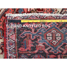 Load image into Gallery viewer, 8&#39;10&quot;x11&#39;10&quot; Blush Red, Vintage Persian Heriz With Flower Medallion Design, 100% Wool, Hand Knotted, Even Wear, Sheared Low, Good Condition, Sides And Ends Professionally Secured, Oriental Rug FWR7488