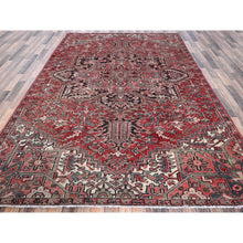 Load image into Gallery viewer, 7&#39;6&quot;x10&#39;7&quot; Auburn Red, Vintage Persian Heriz With Flower Medallion Design, Worn And Distressed, 100% Wool, Hand Knotted, Cropped Thin, Good Condition, Sides And Ends Professionally Secured, Oriental Rug FWR7494