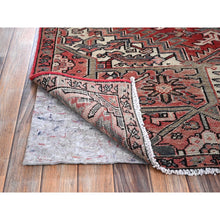 Load image into Gallery viewer, 7&#39;6&quot;x10&#39;7&quot; Auburn Red, Vintage Persian Heriz With Flower Medallion Design, Worn And Distressed, 100% Wool, Hand Knotted, Cropped Thin, Good Condition, Sides And Ends Professionally Secured, Oriental Rug FWR7494