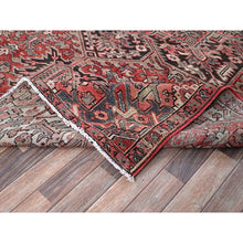 Load image into Gallery viewer, 7&#39;6&quot;x10&#39;7&quot; Auburn Red, Vintage Persian Heriz With Flower Medallion Design, Worn And Distressed, 100% Wool, Hand Knotted, Cropped Thin, Good Condition, Sides And Ends Professionally Secured, Oriental Rug FWR7494