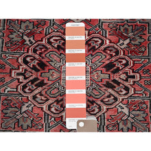 Load image into Gallery viewer, 7&#39;6&quot;x10&#39;7&quot; Auburn Red, Vintage Persian Heriz With Flower Medallion Design, Worn And Distressed, 100% Wool, Hand Knotted, Cropped Thin, Good Condition, Sides And Ends Professionally Secured, Oriental Rug FWR7494