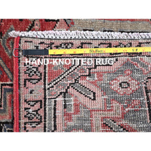 Load image into Gallery viewer, 7&#39;6&quot;x10&#39;7&quot; Auburn Red, Vintage Persian Heriz With Flower Medallion Design, Worn And Distressed, 100% Wool, Hand Knotted, Cropped Thin, Good Condition, Sides And Ends Professionally Secured, Oriental Rug FWR7494
