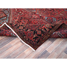 Load image into Gallery viewer, 8&#39;x10&#39;10&quot; Scarlet Red, Vintage Persian Heriz With Large Medallion Design, 100% Wool, Rustic Look, Even Wear, Cropped Thin, Good Condition, Sides And Ends Professionally Secured, Oriental Rug FWR7506