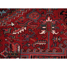 Load image into Gallery viewer, 8&#39;x10&#39;10&quot; Scarlet Red, Vintage Persian Heriz With Large Medallion Design, 100% Wool, Rustic Look, Even Wear, Cropped Thin, Good Condition, Sides And Ends Professionally Secured, Oriental Rug FWR7506