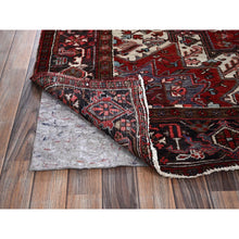 Load image into Gallery viewer, 8&#39;x9&#39;2&quot; Ruby Red, Vintage Persian Heriz with Large Medallion Design, 100% Wool, Hand Knotted, Evenly Worn, Shaved Down, Good Condition, Sides and Ends Professionally Secured, Squarish, Oriental Rug FWR7518
