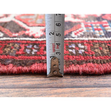 Load image into Gallery viewer, 8&#39;x9&#39;2&quot; Ruby Red, Vintage Persian Heriz with Large Medallion Design, 100% Wool, Hand Knotted, Evenly Worn, Shaved Down, Good Condition, Sides and Ends Professionally Secured, Squarish, Oriental Rug FWR7518
