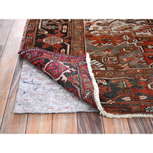 Load image into Gallery viewer, 8&#39;4&quot;x11&#39;4&quot; Rust Red, Vintage Persian Heriz With Geometric Medallion Design, 100% Wool, Hand Knotted, Even Wear, Cropped Thin, Good Condition, Sides And Ends Professionally Secured, Oriental Rug FWR7524