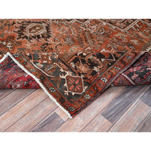 Load image into Gallery viewer, 8&#39;4&quot;x11&#39;4&quot; Rust Red, Vintage Persian Heriz With Geometric Medallion Design, 100% Wool, Hand Knotted, Even Wear, Cropped Thin, Good Condition, Sides And Ends Professionally Secured, Oriental Rug FWR7524