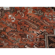 Load image into Gallery viewer, 8&#39;4&quot;x11&#39;4&quot; Rust Red, Vintage Persian Heriz With Geometric Medallion Design, 100% Wool, Hand Knotted, Even Wear, Cropped Thin, Good Condition, Sides And Ends Professionally Secured, Oriental Rug FWR7524