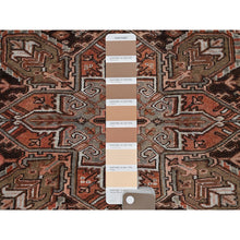 Load image into Gallery viewer, 8&#39;4&quot;x11&#39;4&quot; Rust Red, Vintage Persian Heriz With Geometric Medallion Design, 100% Wool, Hand Knotted, Even Wear, Cropped Thin, Good Condition, Sides And Ends Professionally Secured, Oriental Rug FWR7524