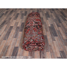 Load image into Gallery viewer, 8&#39;4&quot;x11&#39;4&quot; Rust Red, Vintage Persian Heriz With Geometric Medallion Design, 100% Wool, Hand Knotted, Even Wear, Cropped Thin, Good Condition, Sides And Ends Professionally Secured, Oriental Rug FWR7524