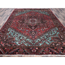 Load image into Gallery viewer, 8&#39;4&quot;x10&#39;3&quot; Blush Red, Vintage Persian Heriz With Geometric Medallion Design, 100% Wool, Hand Knotted, Even Wear, Cropped Thin, Good Condition, Sides And Ends Professionally Secured, Oriental Rug FWR7530