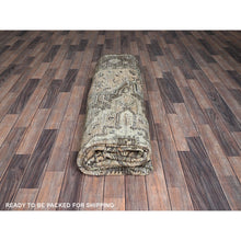 Load image into Gallery viewer, 7&#39;9&quot;x10&#39;3&quot; Dark Vanilla Brown, Vintage Persian Heriz With Geometric Medallion Design, Pure Wool, Hand Knotted, Evenly Worn, Cropped Thin, Good Condition, Sides And Ends Professionally Secured, Oriental Rug FWR7536