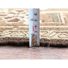 Load image into Gallery viewer, 7&#39;9&quot;x10&#39;3&quot; Dark Vanilla Brown, Vintage Persian Heriz With Geometric Medallion Design, Pure Wool, Hand Knotted, Evenly Worn, Cropped Thin, Good Condition, Sides And Ends Professionally Secured, Oriental Rug FWR7536