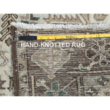 Load image into Gallery viewer, 7&#39;9&quot;x10&#39;3&quot; Dark Vanilla Brown, Vintage Persian Heriz With Geometric Medallion Design, Pure Wool, Hand Knotted, Evenly Worn, Cropped Thin, Good Condition, Sides And Ends Professionally Secured, Oriental Rug FWR7536