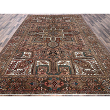 Load image into Gallery viewer, 8&#39;7&quot;x11&#39;5&quot; Blush Red, Vintage Persian Heriz With Geometric Medallion Design, 100% Wool, Hand Knotted, Even Wear, Cropped Thin, Good Condition, Sides And Ends Professionally Secured, Oriental Rug FWR7542