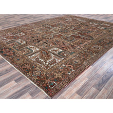 Load image into Gallery viewer, 8&#39;7&quot;x11&#39;5&quot; Blush Red, Vintage Persian Heriz With Geometric Medallion Design, 100% Wool, Hand Knotted, Even Wear, Cropped Thin, Good Condition, Sides And Ends Professionally Secured, Oriental Rug FWR7542