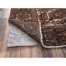 Load image into Gallery viewer, 8&#39;7&quot;x11&#39;5&quot; Blush Red, Vintage Persian Heriz With Geometric Medallion Design, 100% Wool, Hand Knotted, Even Wear, Cropped Thin, Good Condition, Sides And Ends Professionally Secured, Oriental Rug FWR7542