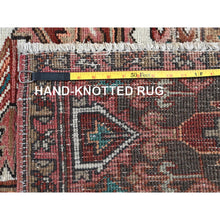 Load image into Gallery viewer, 8&#39;7&quot;x11&#39;5&quot; Blush Red, Vintage Persian Heriz With Geometric Medallion Design, 100% Wool, Hand Knotted, Even Wear, Cropped Thin, Good Condition, Sides And Ends Professionally Secured, Oriental Rug FWR7542